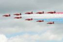 The Red Arrows smoke on. Red Arrows