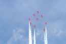 Red Arrows changing pattern. Red Arrows