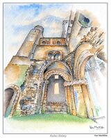 Kelso Abbey Painting of Kelso Abbey, Kelso, Scottish Borders.