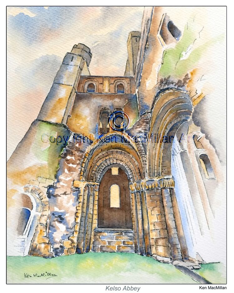 Painting of Kelso Abbey. Kelso, Scottish Borders ( Study 2 ).