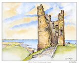 Lilburn Tower, Dunstanburgh Castle, Northumberland Painting of Lilburn Tower, Dunstanburgh Castle, Northumberland