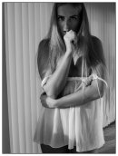 She watched his eye movement as she slipped off her clothes.