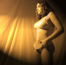 Erica in a spotlight.
