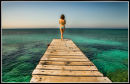 Woman on a Jetty Glyn Davies Cyprus