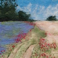 Flax Field with Poppies Flax Field