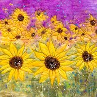 Sunflower Fields Giclee Print A3 Sunflower Fields