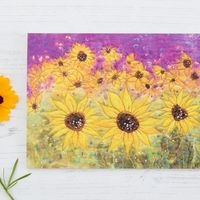 Currently out of stock - Sunflower Fields Greetings Card Sunflower Fields