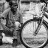 Man & bike in Cuba