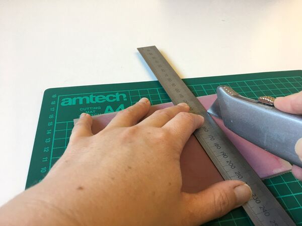 Scoring Lino before Cutting To Size