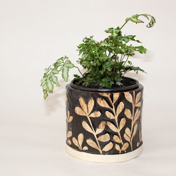 Kerry Day - Black and White Ceramic Plant Pot