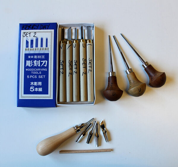 Three Sets of Lino Printing Tools