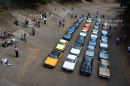 30 specially selected Ford Capris assembled on the famous Brooklands Banking at an event to celebrate 40 years of the car.
