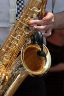 Sax player close up