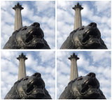 Trafalgar Square Landseer Lion and Nelsons Column