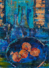 Still life with Bottles and Oranges