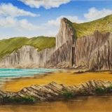 Beach through Lydstep Caverns