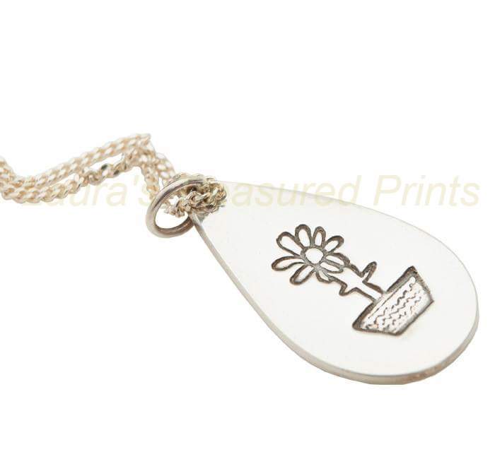Child's drawing pendant