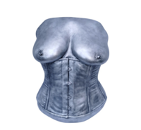 Female torso cast, cast whilst wearing a corset.