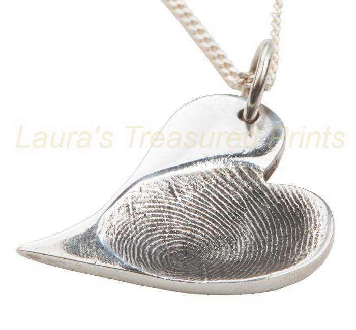 Fingerprint heart pendant
