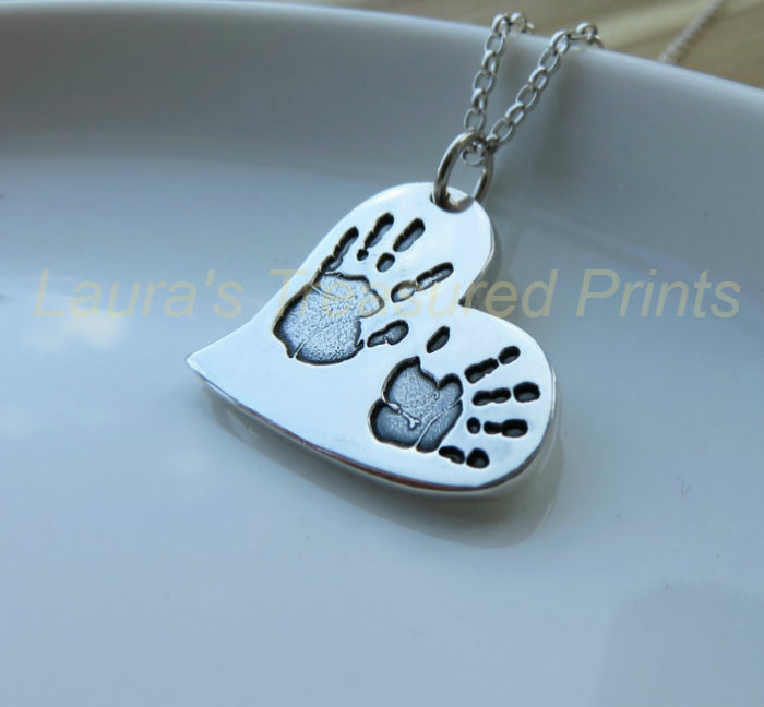 Foundry cast large curved heart pendant