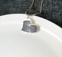 Silver Fingerprint Heart Pendant