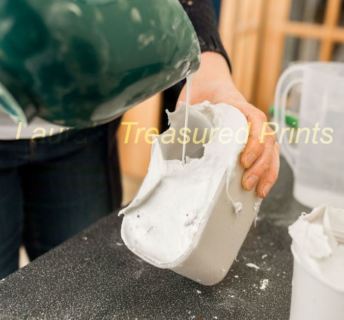 Pouring the stone into the mould