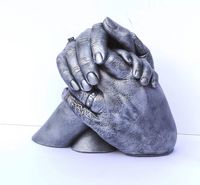 Family 3d hand cast finished in silver.