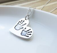 Foundry cast large curved heart pendant