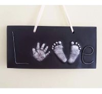 2d love plaque with hand and foot prints