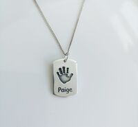 Foundry cast dog- tag silver pendant