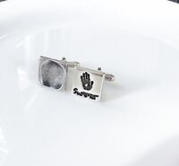 Foundry cast hand-print & fingerprint cufflinks
