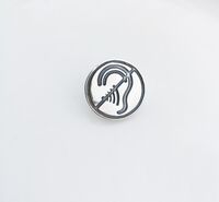 No- hearing silver pin