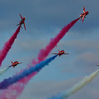 Flight of Five Flying Red Arrows - Ted Fussey