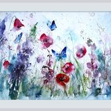 ' All a flutter 2 ' £145 SOLD Butterflies meadow