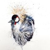 Crested crane - stay fabulous RESERVED Crested crane bird