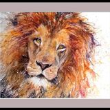 Sold Lion painting Lion