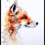 Strawberry blonde Fox painting