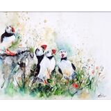'Rainy day gossip girls' Puffins SOLD