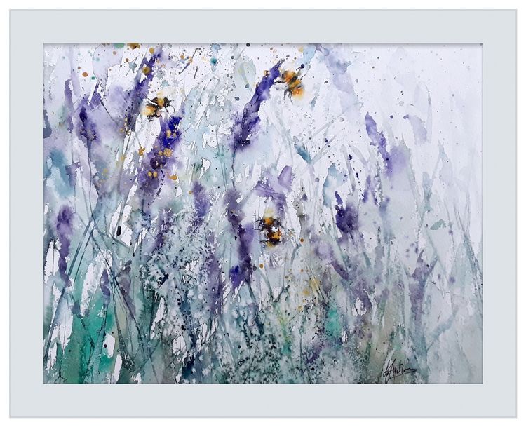 Bee lavender painting