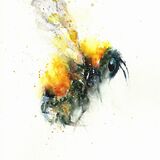 ' Here comes the sun ' Bee painting
