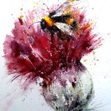 Bee thistle painting