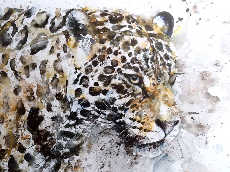 Big cat leopard painting