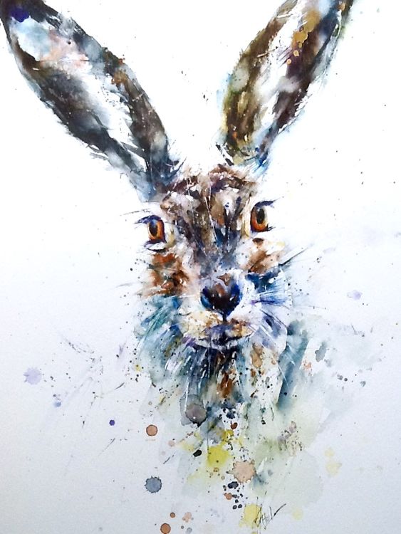 Hare painting watercolour