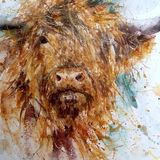 Highland cow painting Highland cow watercolour original painting
