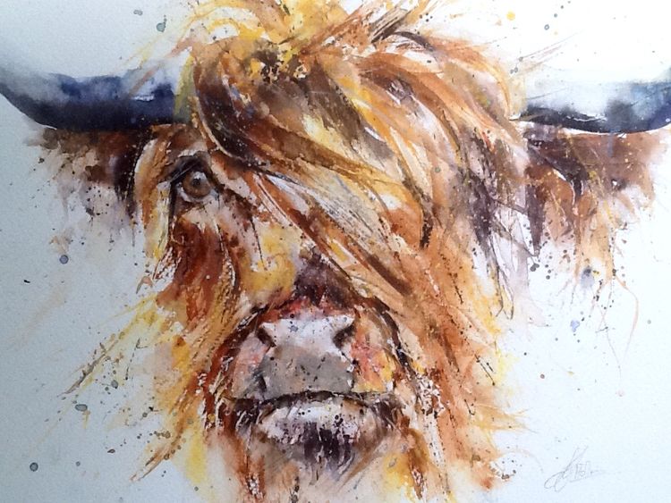 Highland cow painting original