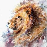 Sold Lion painting Lion