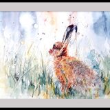 " Quiet contemplation " Hare painting
