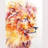 ' His majesty ' Lion painting Lisa Jayne Holmes