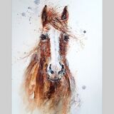 " Ness's happy girl " Pet portrait horse painting