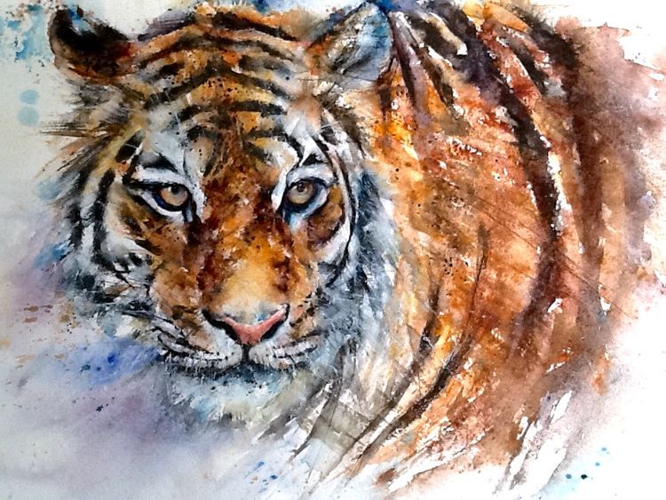 Tiger cat painting